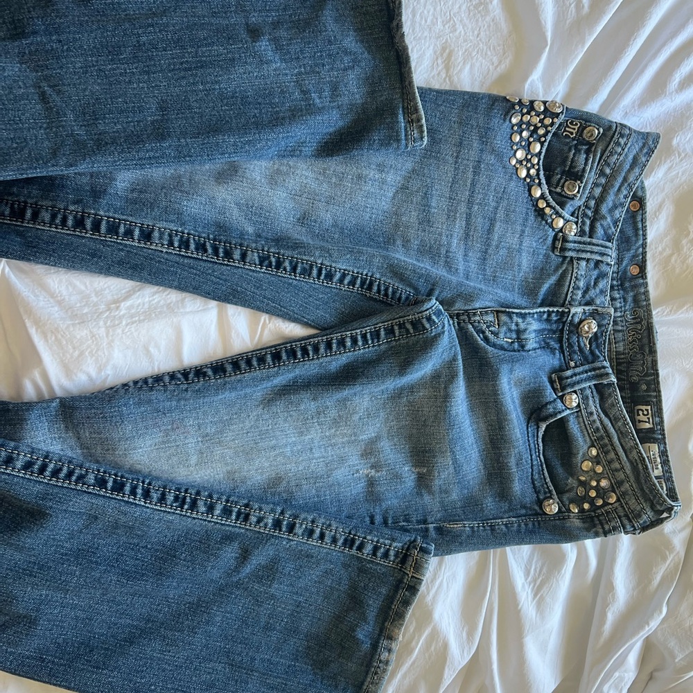 Miss Me Blue Flare Wide Leg Jeans